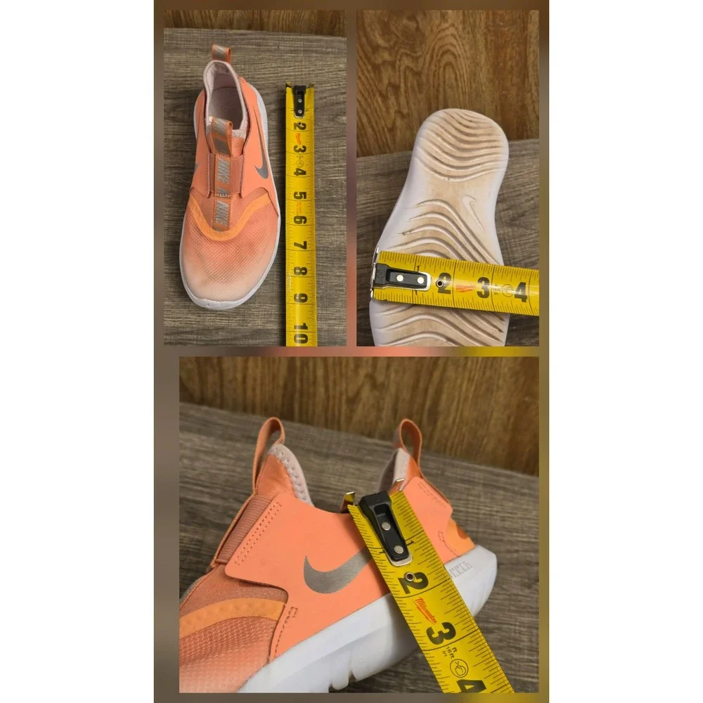 Nike Flex Runner Slip-On Sneakers Youth Size 3Y Peach Orange